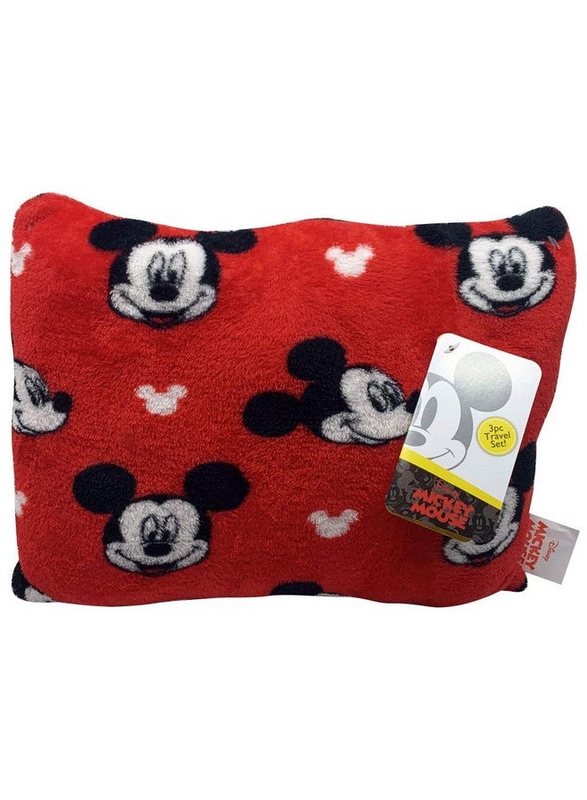 Disney Mickey Mouse Travel Set 3 Piece Kids Travel Set Includes Blanket, Pillow, & Plush (Offical Disney Product)