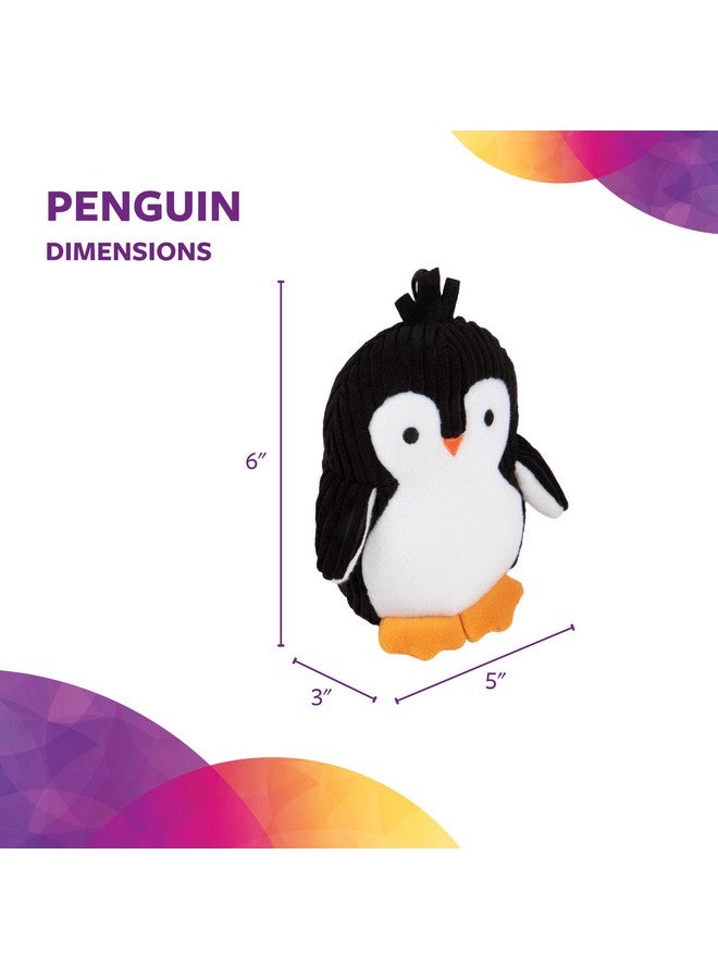 Strong 'N Silent Penguin Silent Squeak Plush Dog Toy, Chew Guard Technology Black/White, Medium