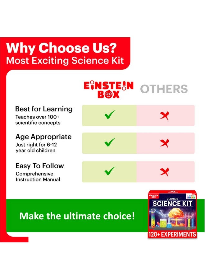 Ultimate Science Kit For Boys And Girls Ages 6-8-12-14| Birthday Gifts Ideas For Kids| Stem Learning Toys For 6,7,8,9,10,11,12,13,14 Year Olds| Science Project Kit |