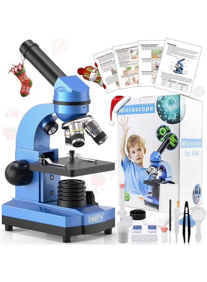 Microscope For Kids Beginners Children Student 40X 1000X Compound Microscopes With 52 Pcs Educational Kits