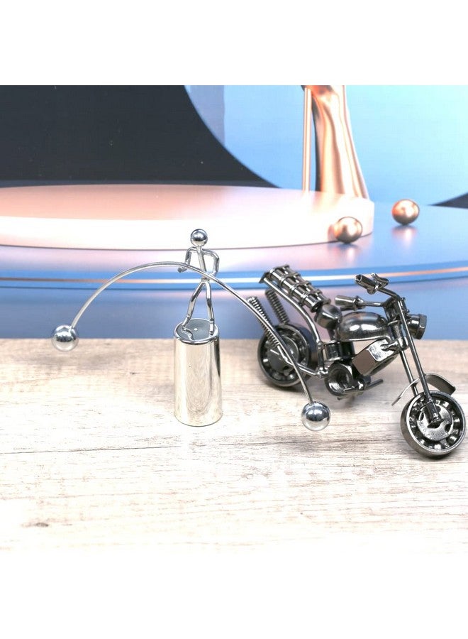 Mini Steel Balance Toy Weightlifter Kinetic Art Balance Toy Balancing Decompressive Science Psychology Home Offic Decor Desk Decor Toy Wj064