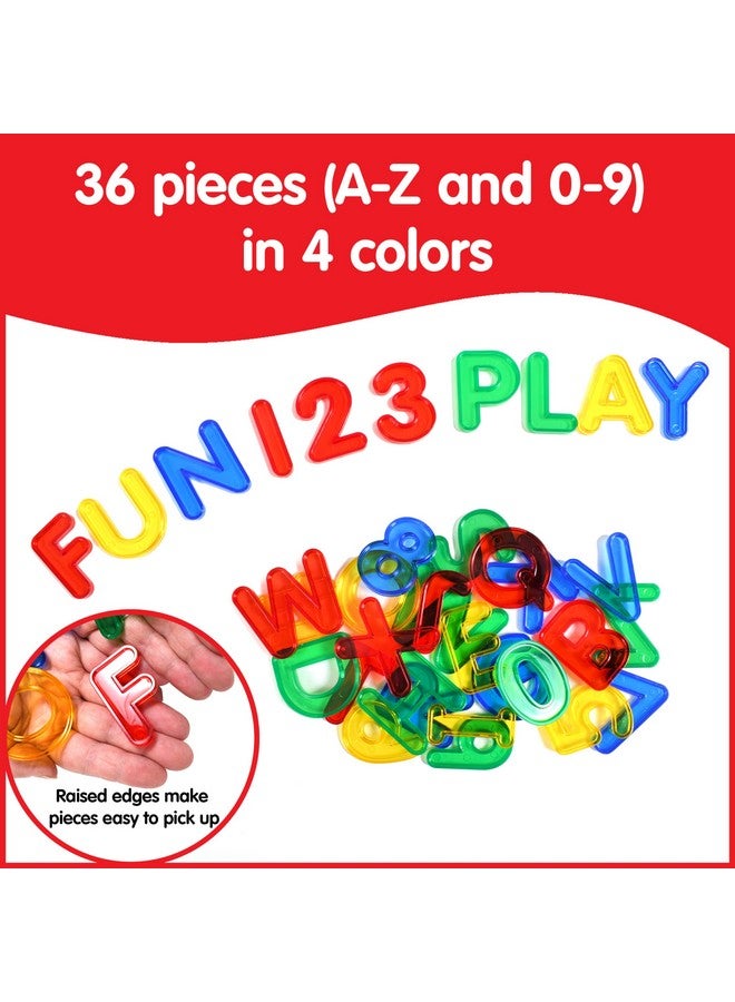 Transparent Letters And Numbers Mini Jar Colorful, Plastic Letters And Numbers Light Box Accessory Sensory Play Practice Counting And Spelling
