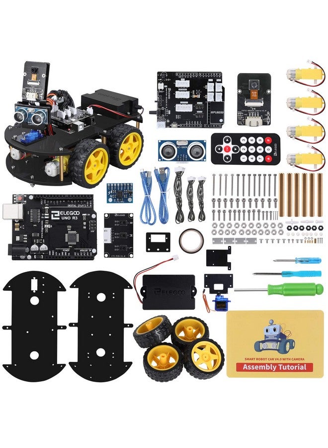 Uno R3 Smart Robot Car Kit V4 For Arduino Robotics For Kids Ages 8 12 12 16 Stem Toys Science Kits Coding Robots Toys For 8+ Year Old Boys Girls Teens Cool Engineering Building Projects