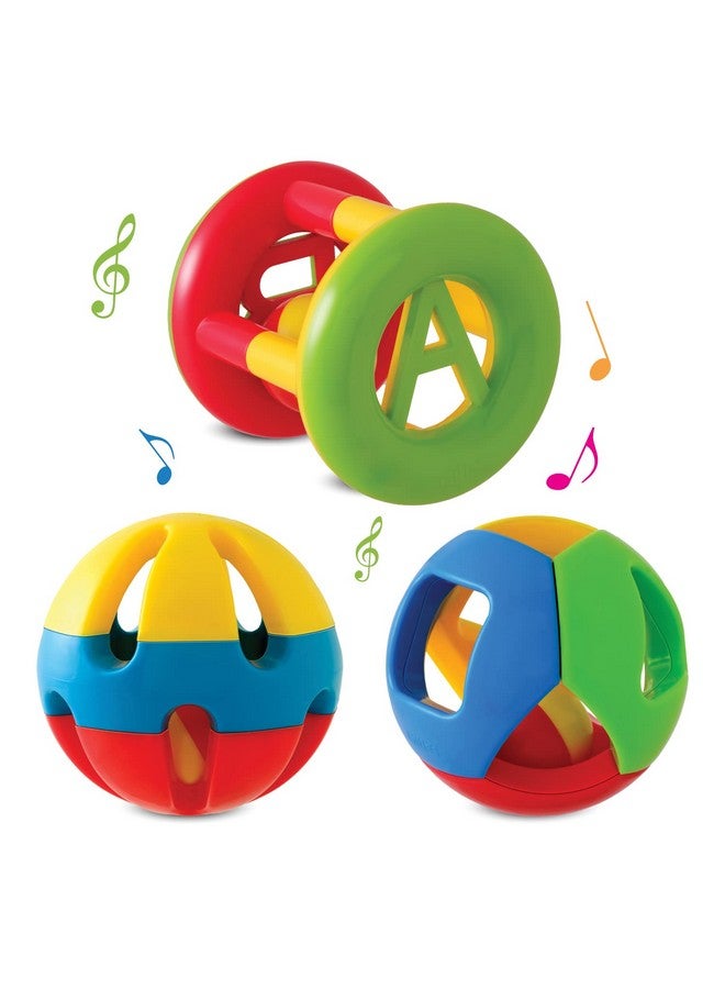 Plastic Grab & Shake Rattles I Educational & Developmental Toys For Babies I Infant & Preschool Toys I 3 Pieces,Multi-Color