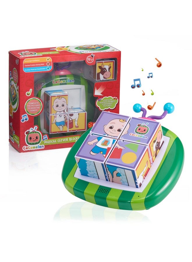 Cocomelon Toys Musical Clever Building Blocks Preschool Learning Toy That Plays 6 Nursery Rhyme Songs For Toddlers Both Girls And Boys Ages 3+