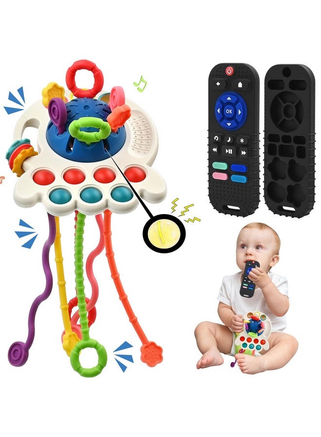 Sensory Montessori Baby Teething Toys, Silicone Remote Control Teether Toddler Travel Toys For 3 6 9 18 Months, Educational Learning Toys For Infant Newborn Boy Girl Birthday Gifts