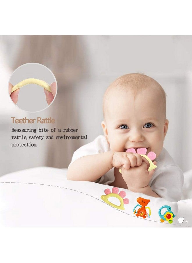 Baby Rattles Sets Teether, Shaker, Grab And Spin Rattle, Musical Toy Set, Early Educational Toys Gifts For 3, 6, 9, 12 Month Baby Infant, Newborn