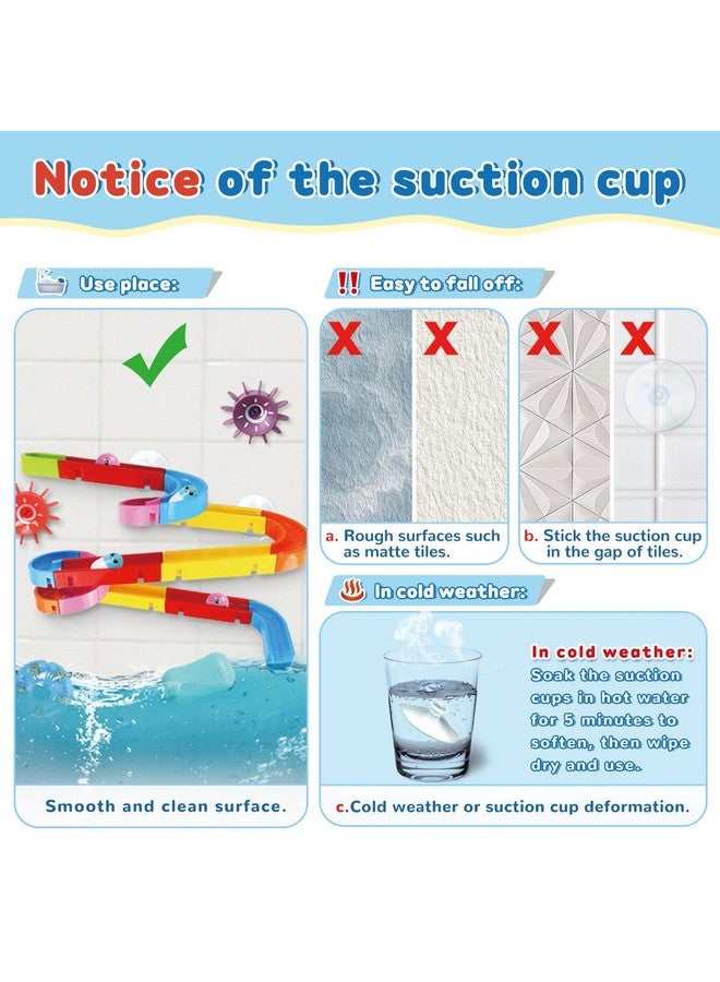 Bath Toys For Kids Ages 2 4 8 Mold Free Toddler Bath Toys Diy Bathtub Shower Toys With Suction Cups Water Slippery Slide Track Birthday Gift For Boys Girls Bath Time Ages 2 3 4 5 6 7 8(38Pcs)