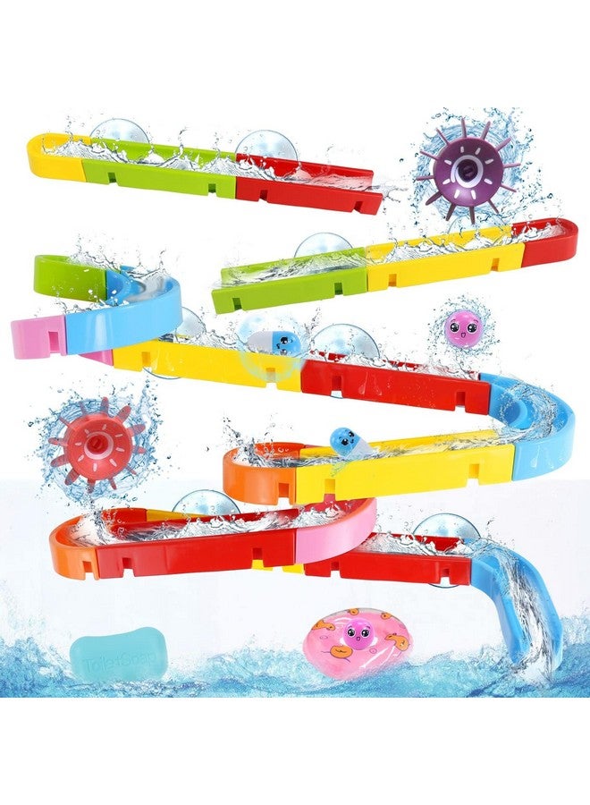 Bath Toys For Kids Ages 2 4 8 Mold Free Toddler Bath Toys Diy Bathtub Shower Toys With Suction Cups Water Slippery Slide Track Birthday Gift For Boys Girls Bath Time Ages 2 3 4 5 6 7 8(38Pcs)