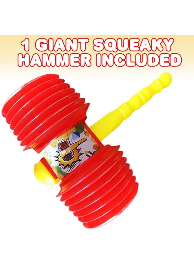 Giant Squeaky Hammer, Jumbo 14 Inch Kids’ Squeaking Hammer Pounding Toy, Clown, Carnival, And Circus Birthday Party Favors, Great Gift For Boys And Girls Ages 3 Plus