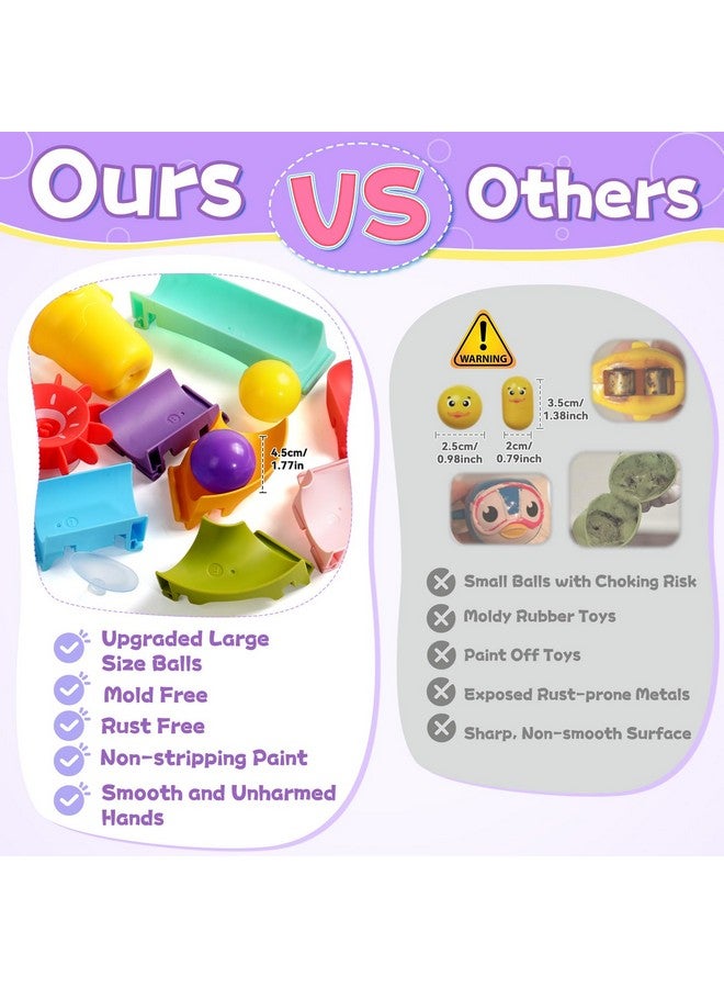 Toddler Bath Toys For Kids Ages 1-3 2-4 Mold Free Bathtub Toys Diy Slippery Slide Track Fun Baby Shower Toys With Suction Cups Birthday Gift For Boys Girls Bath Time 1 2 3 4 5 6 7 8