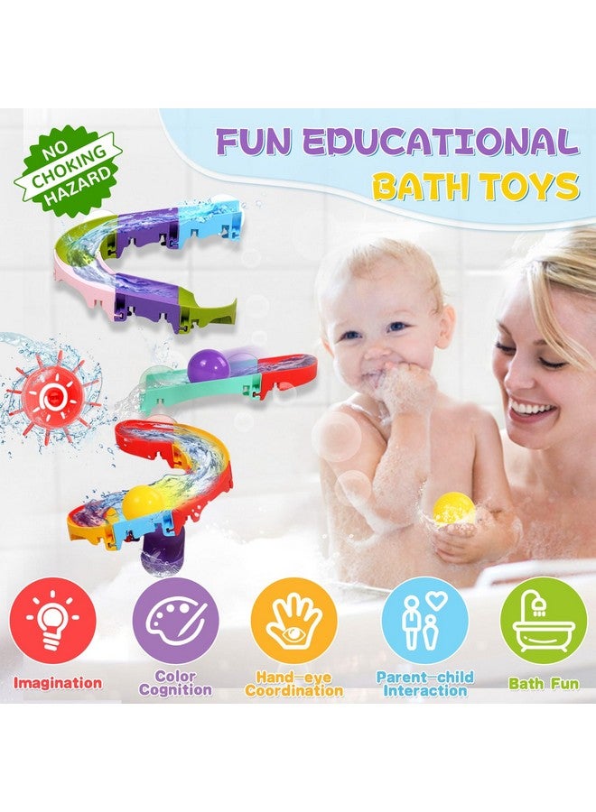 Toddler Bath Toys For Kids Ages 1-3 2-4 Mold Free Bathtub Toys Diy Slippery Slide Track Fun Baby Shower Toys With Suction Cups Birthday Gift For Boys Girls Bath Time 1 2 3 4 5 6 7 8