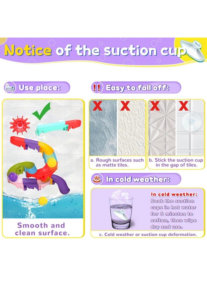 Toddler Bath Toys For Kids Ages 1-3 2-4 Mold Free Bathtub Toys Diy Slippery Slide Track Fun Baby Shower Toys With Suction Cups Birthday Gift For Boys Girls Bath Time 1 2 3 4 5 6 7 8