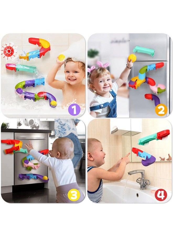 Toddler Bath Toys For Kids Ages 1-3 2-4 Mold Free Bathtub Toys Diy Slippery Slide Track Fun Baby Shower Toys With Suction Cups Birthday Gift For Boys Girls Bath Time 1 2 3 4 5 6 7 8