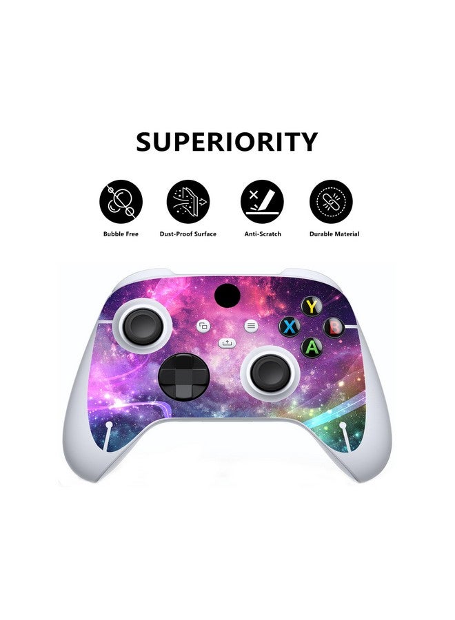 Purple Galaxy Custom Vinyl Skins For Xbox Core Wireless Controller, Wrap Decal Cover Stickers For Xbox Series S Console Controller