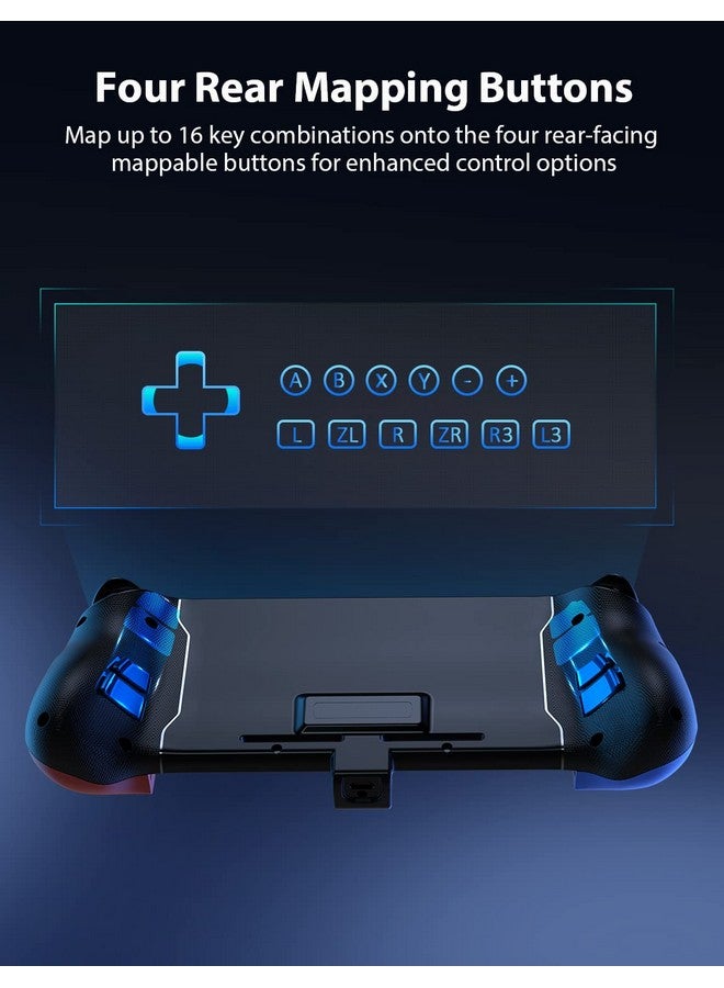 Gripcon Ergonomic And Enhanced Controller For Nintendo Switch/Switch Oled In Handheld Mode With 6 Axis Gyro, Mapping Function, Classic