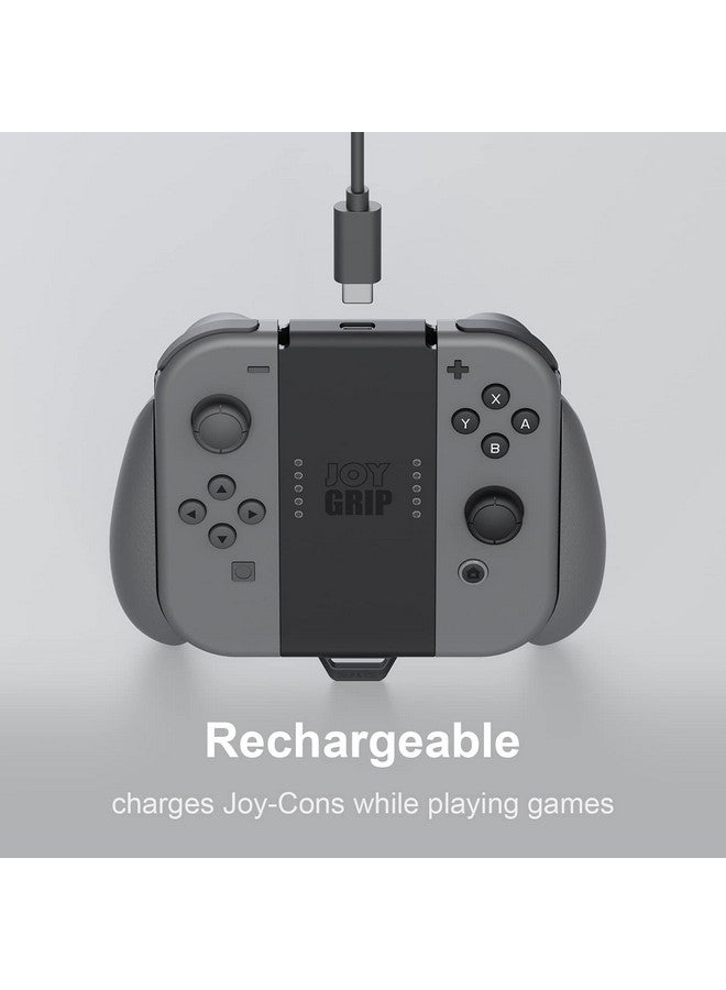 Joygrip Body Only For Nintendo Switch Joy Con Controller: Rechargeable Handheld Joystick Remote Control Holder [Interchangeable Grips Not Included] Black