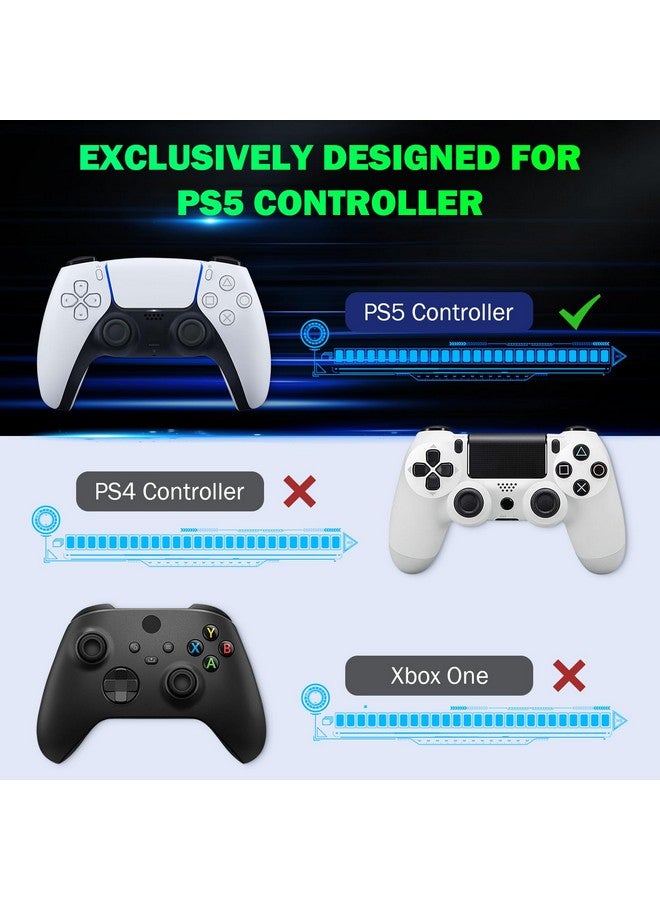 Keyboard For Ps5 Controller With Green Backlight, Bluetooth Wireless Mini Keypad Chatpad For Playstation 5, Built In Speaker & 3.5Mm Audio Jack For Ps5 Controller Accessories