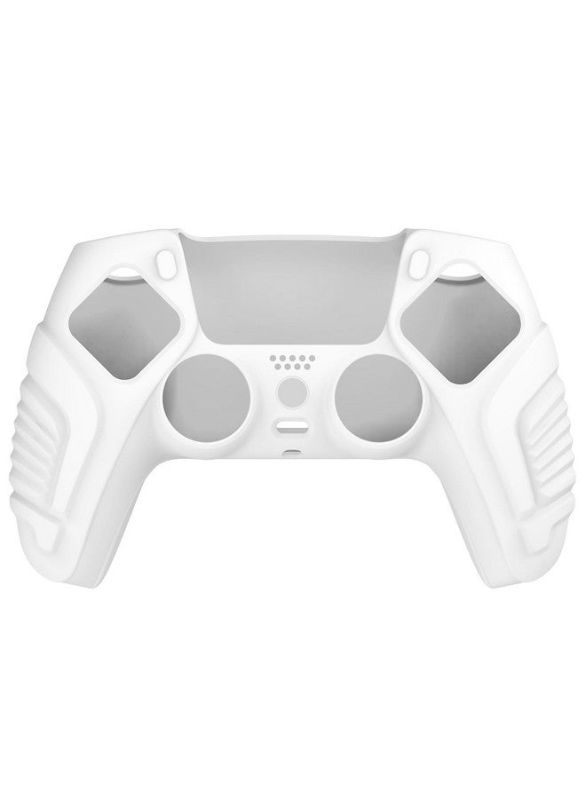 Raging Warrior Edition Controller Protective Case Cover For Ps5, Anti Slip Rubber Protector For Ps5 Wireless Controller, Soft Silicone Skin For Ps5 Controller With Thumbstick Caps White