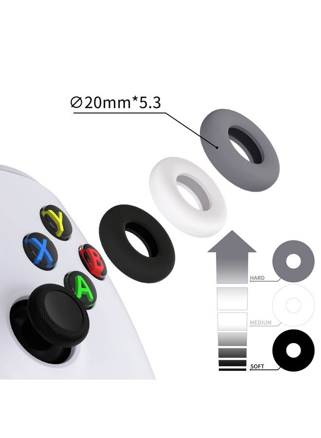 3 Pairs Silicone Aim Assist Target Motion Control Precision Rings For Ps5, For Ps4, For Xbox Series X/S, Xbox One, Xbox 360, For Switch Pro, For Steam Deck Gray & Black & White