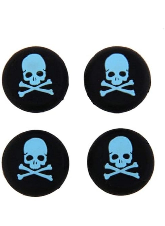 Silicone Thumb Stick Grip Cap Joystick Thumbsticks Caps Cover For Ps4 Ps3 Xbox One Ps2 Xbox 360 Game Controllers (Blue Skull 4Pcs)