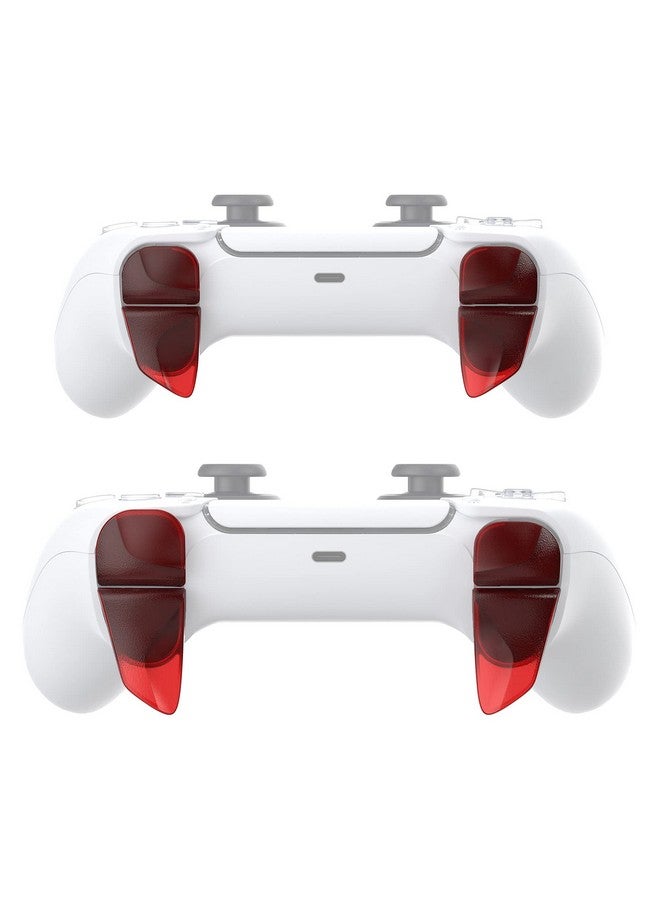 Blade 2 Pairs Shoulder Buttons Extension Triggers For Ps5 Controller, Game Improvement Adjusters For Ps Portal Remote Player, Bumper Trigger Extenders For Ps5 Edge Controller Clear Red