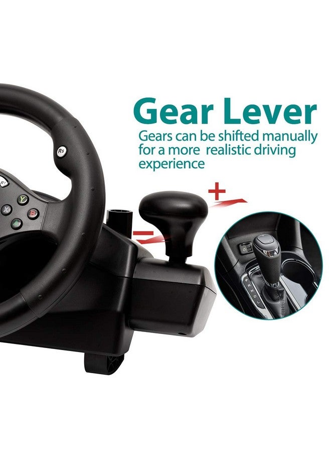 Gaming Racing Wheel Xbox One Steering Wheels Driving Sim Car Simulator Volante Pc Pedals And Paddle Shifters For Pc, Xbox Series X S, Xbox360, Ps4, Ps3, Switch, Android Tv