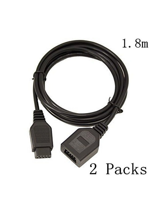 2 Pack 1.8M 9 Pin Extension Cord Cable For Sega Genesis Md Mega Drive Controlle Extension Sega Genesis 2/3 Controller