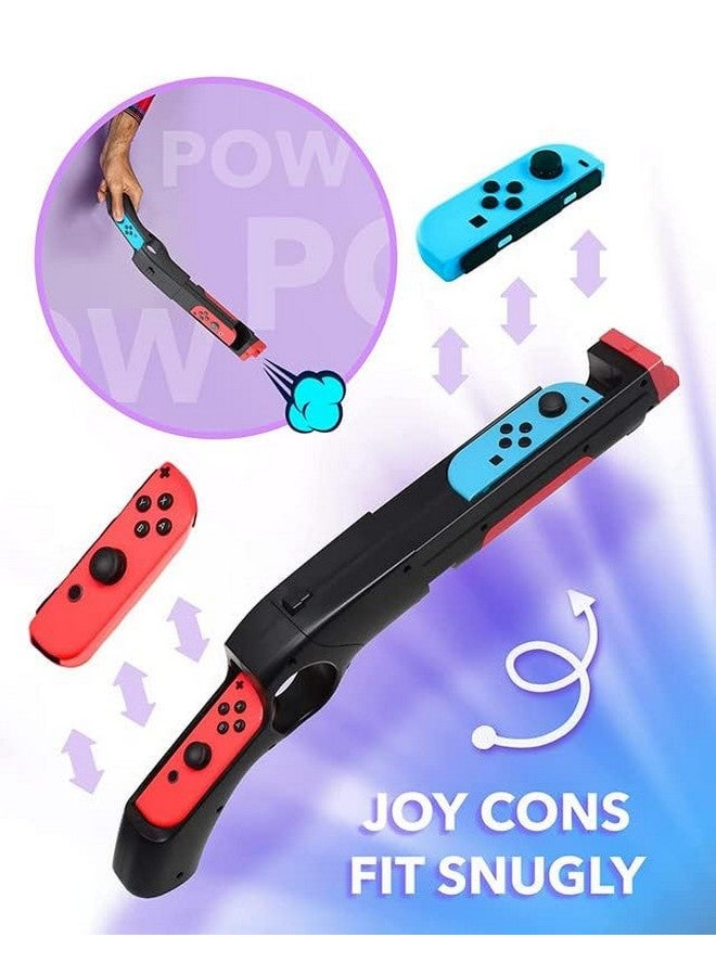 Gun Controller For N Switch Joycons Compatible With Nintendo Switch Gun Shooting Games (Black)