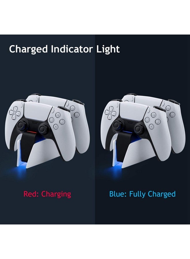 Dual Charger For Ps5 Controller Charger Fast Charging Station Dock Usb Type C Charging Adapter With Led Indicator For Playstation 5 Dualsense Controller