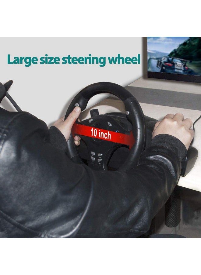 Pc Racing Wheel, Xbox 360 Steering Wheel, 270 Degree Driving Force Sim Gaming Steering Wheel With Responsive Gear And Pedals For Racing Game Pc/Ps3/Ps4/Xbox One/Xbox 360/Nintendo Switch/Android