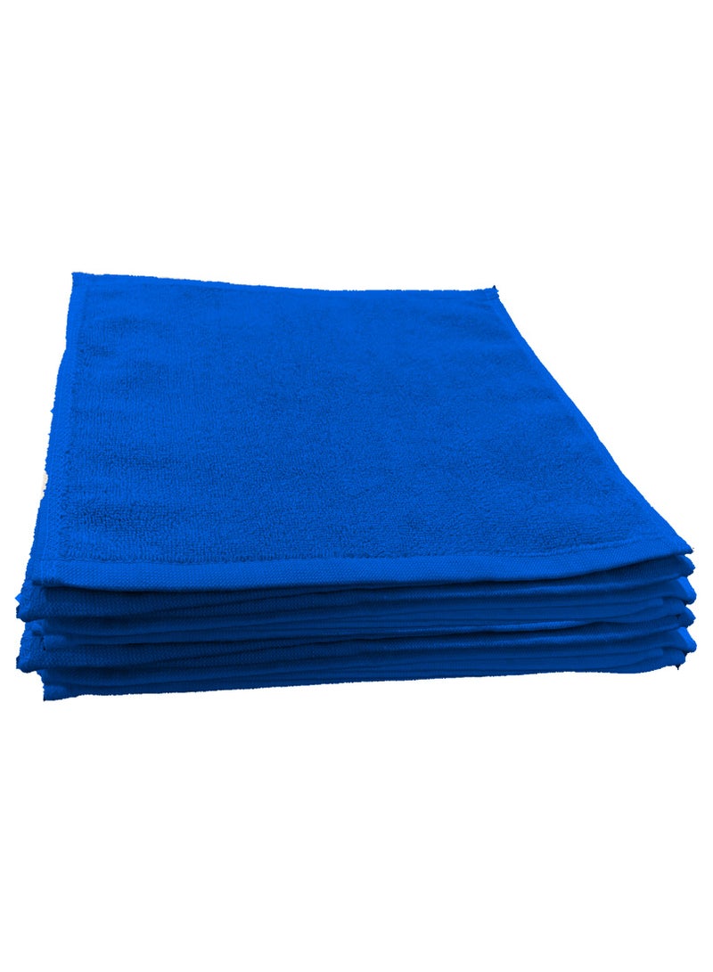 6-Pieces Towel Set - 100% Cotton 600 GSM, 1xBath Towel(70x140cm), 1xHand Towel(45x75cm), 4xFace Towel(30x30cm), Highly Absorbent Super Durable, Color-Blue