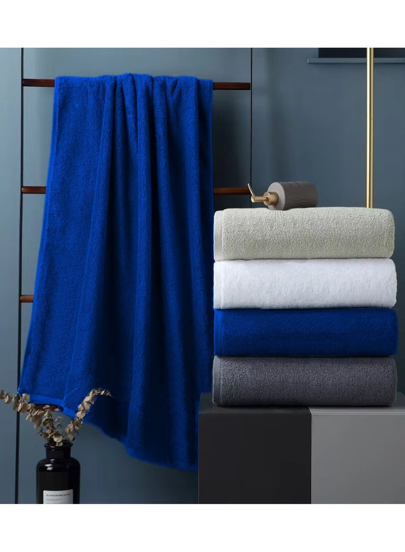 6-Pieces Towel Set - 100% Cotton 600 GSM, 1xBath Towel(70x140cm), 1xHand Towel(45x75cm), 4xFace Towel(30x30cm), Highly Absorbent Super Durable, Color-Blue