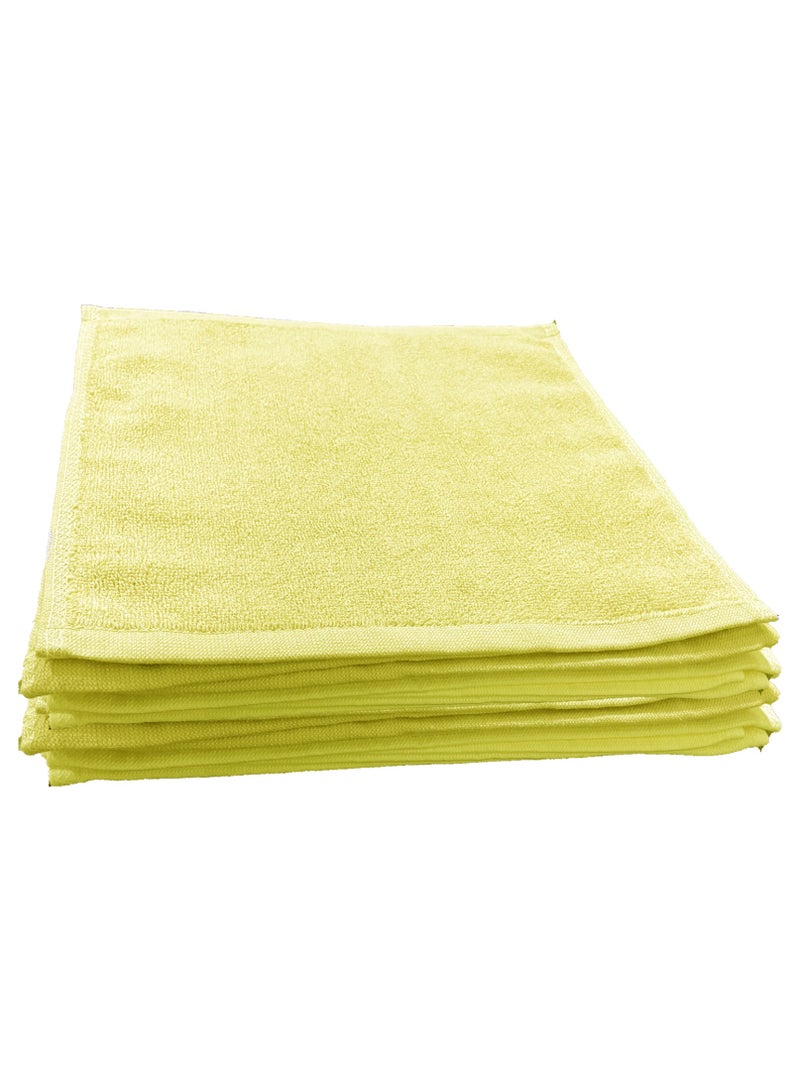 Pack Of 10 - Face Towel - 100% Cotton Small Size (30x30cm) Highly Absorbent And Super Durable, Color Cream