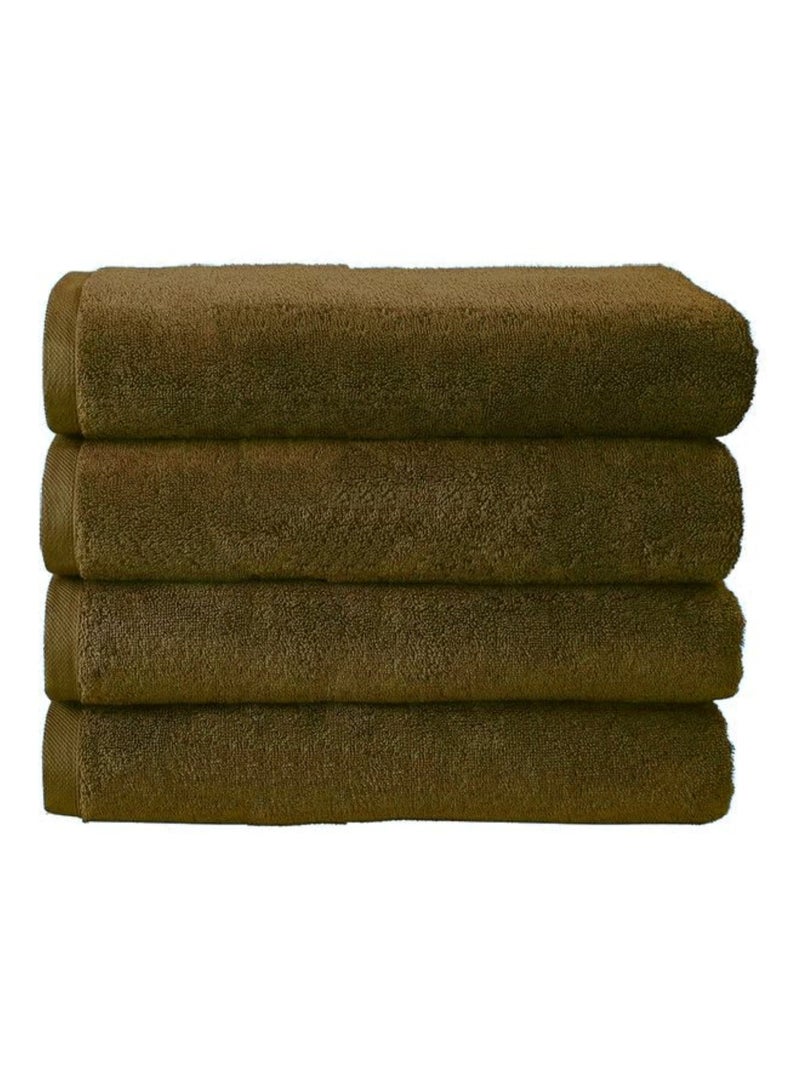 Pack Of 4 - Hand Towel - 100% Cotton 600 GSM Medium Size (45x75cm) Highly Absorbent And Super Durable, Color Brown