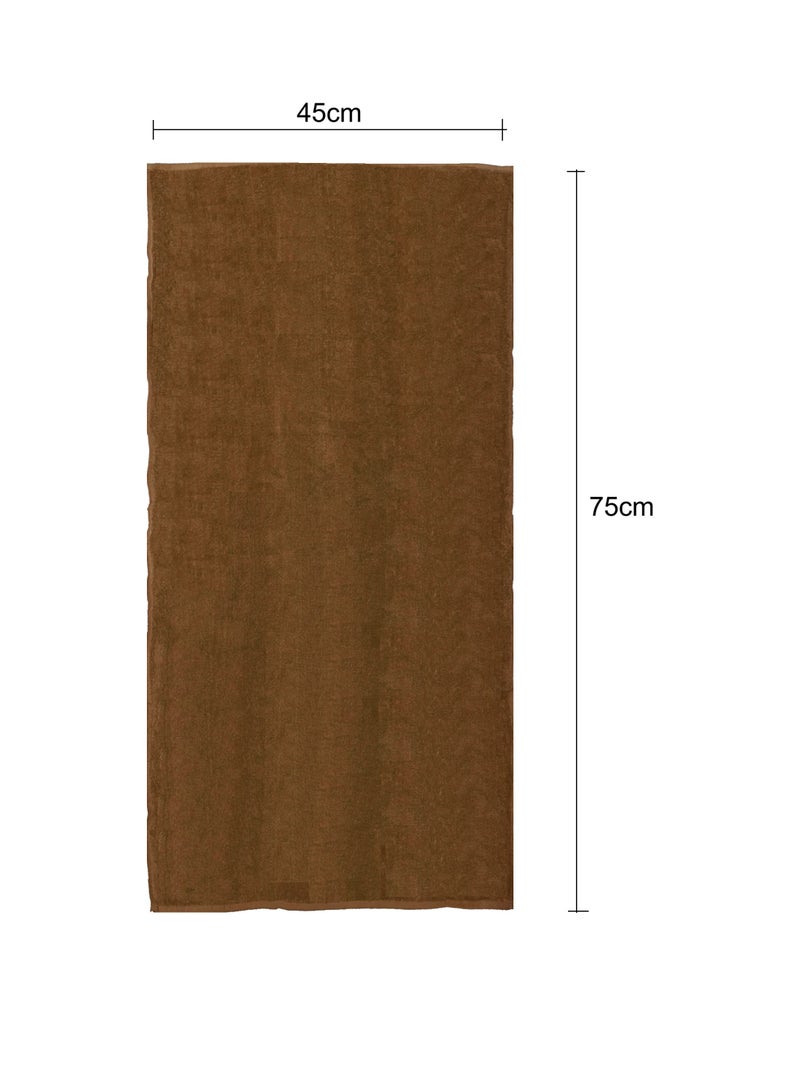 Pack Of 4 - Hand Towel - 100% Cotton 600 GSM Medium Size (45x75cm) Highly Absorbent And Super Durable, Color Brown