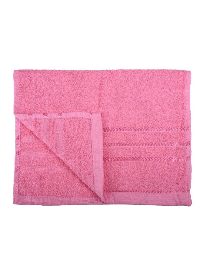 Face Towel | Cotton Towels For Facewash | Towels For Daily Use | Workout Hand Towel | Lining Design | 14X21 Inch | Pack Of 5 | Pink