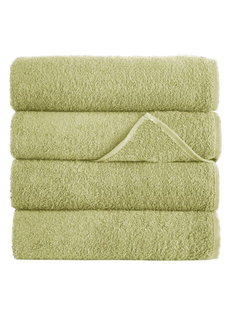 6-Pieces Towel Set - 100% Cotton 600 GSM, 1xBath Towel(70x140cm), 1xHand Towel(45x75cm), 4xFace Towel(30x30cm), Highly Absorbent Super Durable, Color-Beige