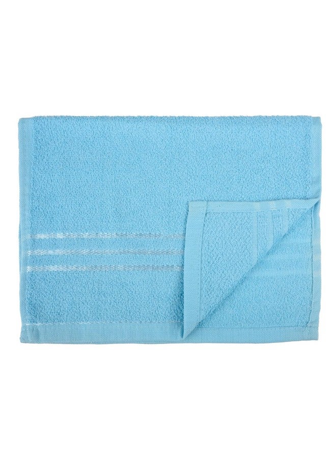 Face Towel | Cotton Towels For Facewash | Towels For Daily Use | Workout Hand Towel | Lining Design | 14X21 Inch | Pack Of 5 | Blue