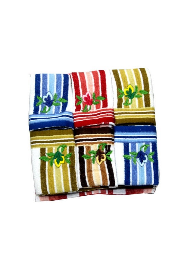 12 Piece 144 Gsm Cotton Face Towel Set - Multicolour, (Model: Hehehev107)