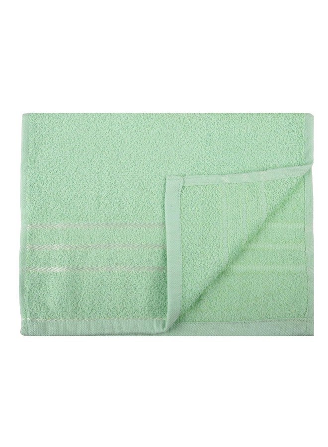 Face Towel | Cotton Towels For Facewash | Towels For Daily Use | Workout Hand Towel | Lining Design | 14X21 Inch | Pack Of 4 | Green