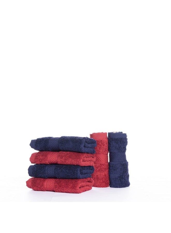 Face Towel | 500 Gsm | Gym Towel For Men Workout, Towel Set, Face Towel For Women, Small Towels For Face & Hand, Set Of 6 Terry 100% Cotton Soft (Chilli Pepper, Navy Blue)