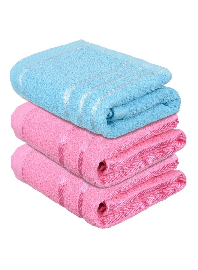 Face Towel | Cotton Towels For Facewash | Towels For Daily Use | Workout Hand Towel | Lining Design | 14X21 Inch | Pack Of 3 | Multi