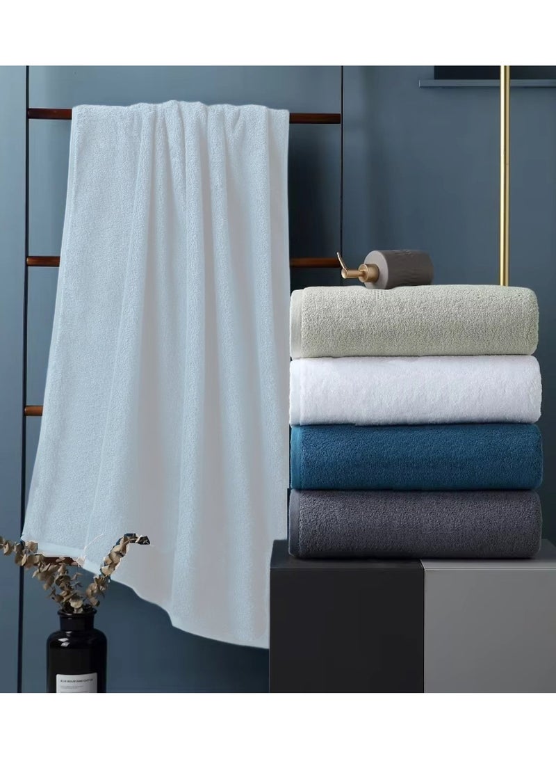 8-Pieces Towel Set - 100% Cotton 600 GSM, 2xBath Towel(70x140cm), 2xHand Towel(45x75cm), 4xFace Towel(30x30cm), Highly Absorbent Super Durable, Color-White