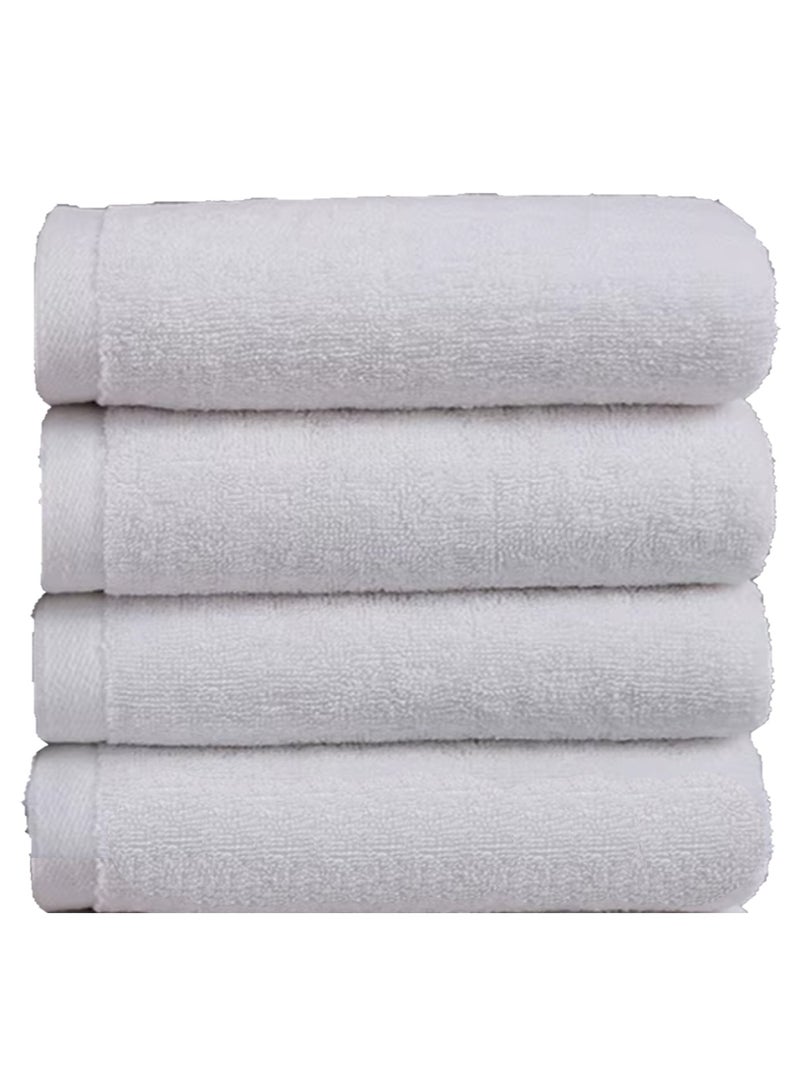 8-Pieces Towel Set - 100% Cotton 600 GSM, 2xBath Towel(70x140cm), 2xHand Towel(45x75cm), 4xFace Towel(30x30cm), Highly Absorbent Super Durable, Color-White