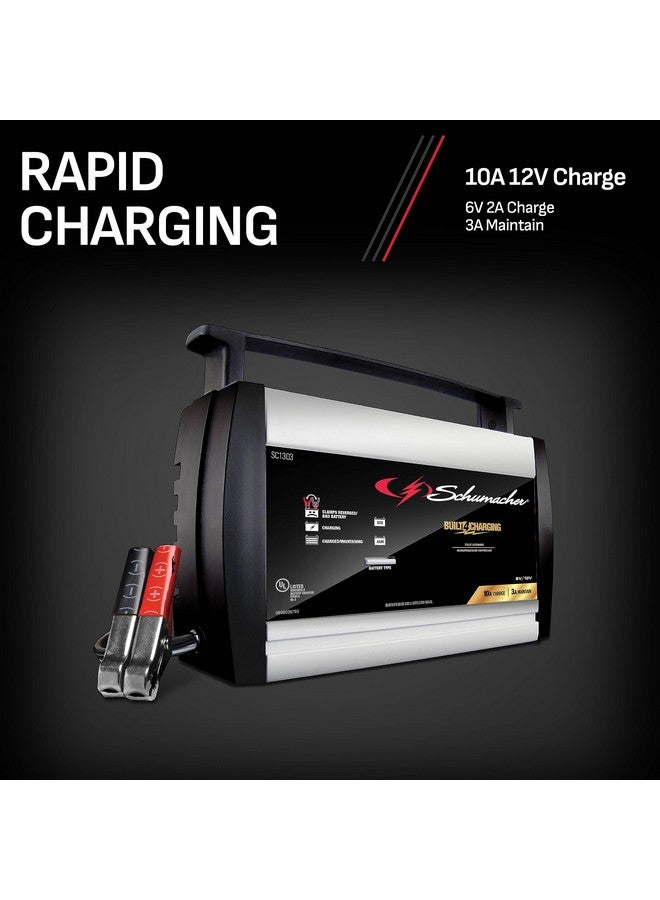 Fully Automatic Battery Charger And Maintainer 10 Amps 6V/12V Motorcycles Cars Suvs Tractors And Power Sport Batteries