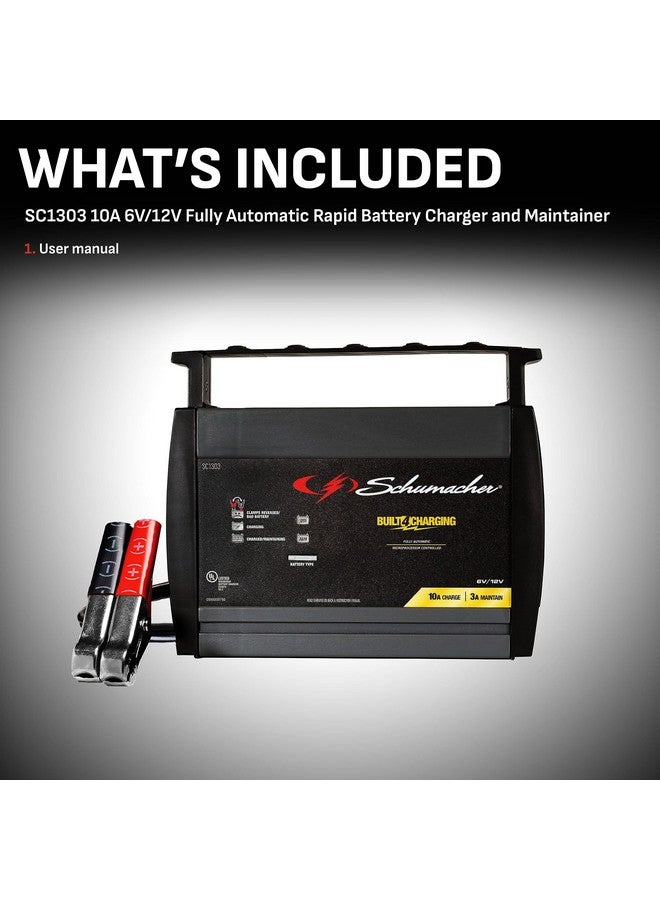 Fully Automatic Battery Charger And Maintainer 10 Amps 6V/12V Motorcycles Cars Suvs Tractors And Power Sport Batteries