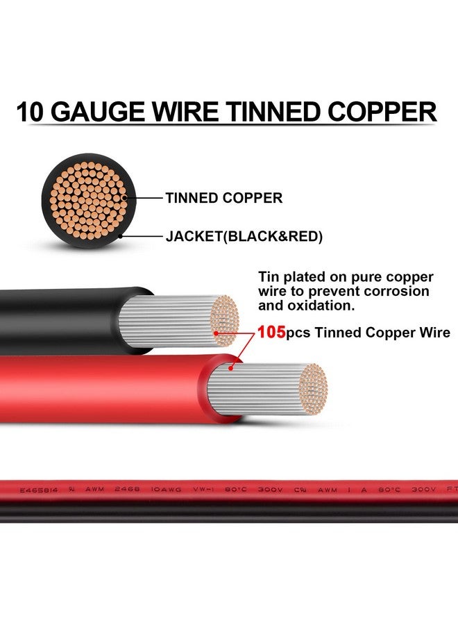 Sae Extension Cable 10Awg Sae To Sae Quick Disconnect Wire Harness Sae Connector Solar Panel Extension Cable For Trolling Motor Automotive Rv Battery Motorcycle Cars Tractor 10 Gauge 10Ft