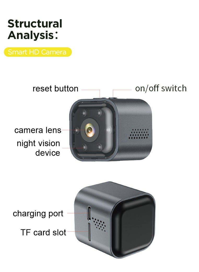 Hd Mini Hidden Wifi Camera Night Vision And Motion Detection Supports Up To 32GB Memory Card