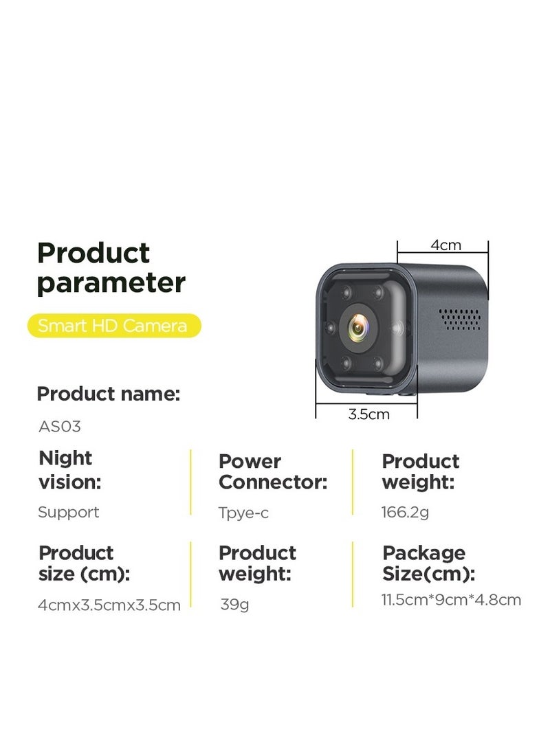 Hd Mini Hidden Wifi Camera Night Vision And Motion Detection Supports Up To 32GB Memory Card